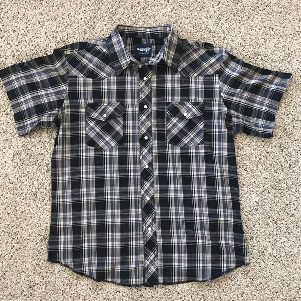Wrangler Western Snap Plaid Shirt Sleeve Shirt